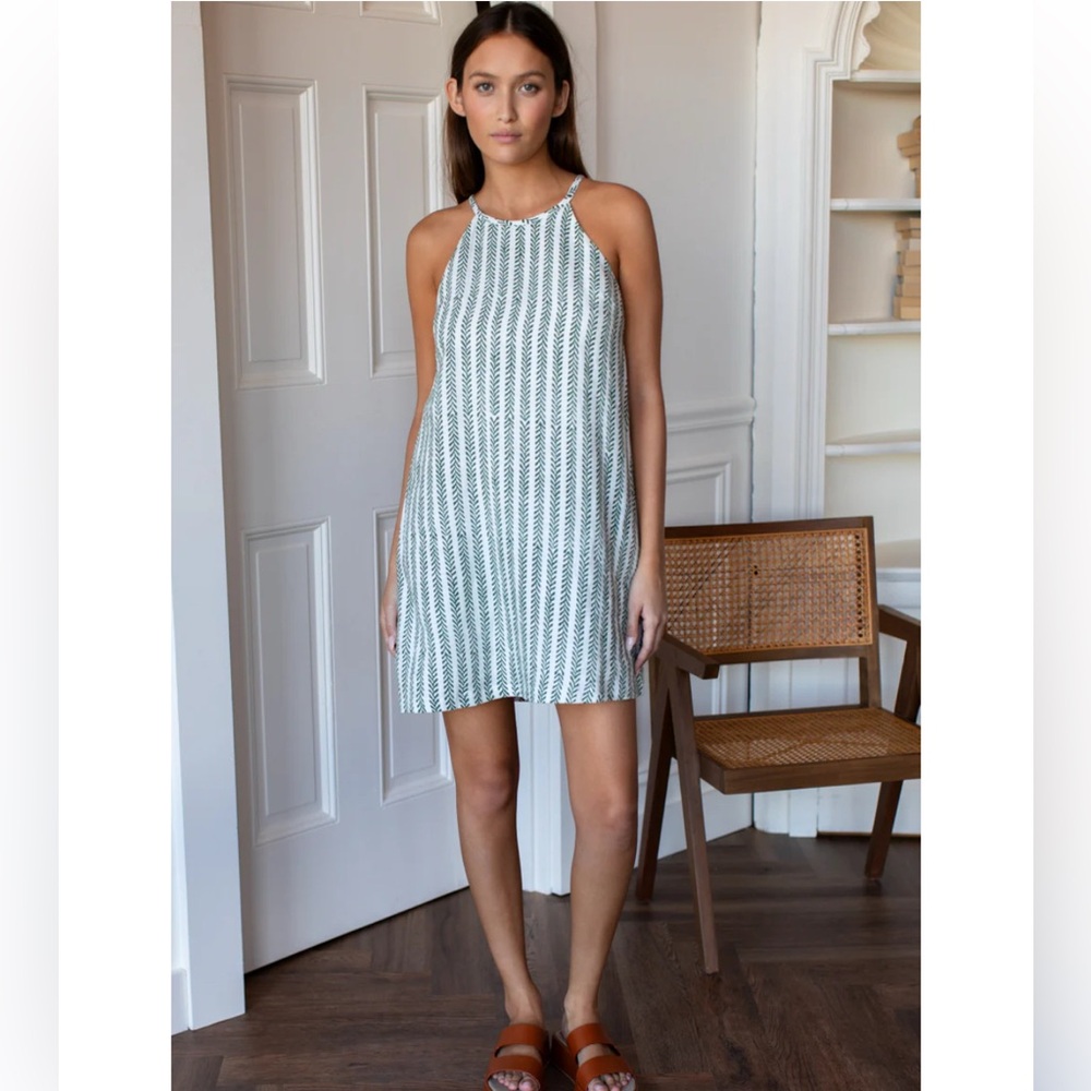 Emerson Fry HIGH NECK SHORT DRESS -
CLIMBING VINES LINEN NEW